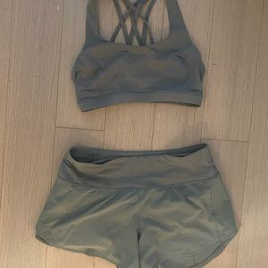 Lululemon matching bra and shorts